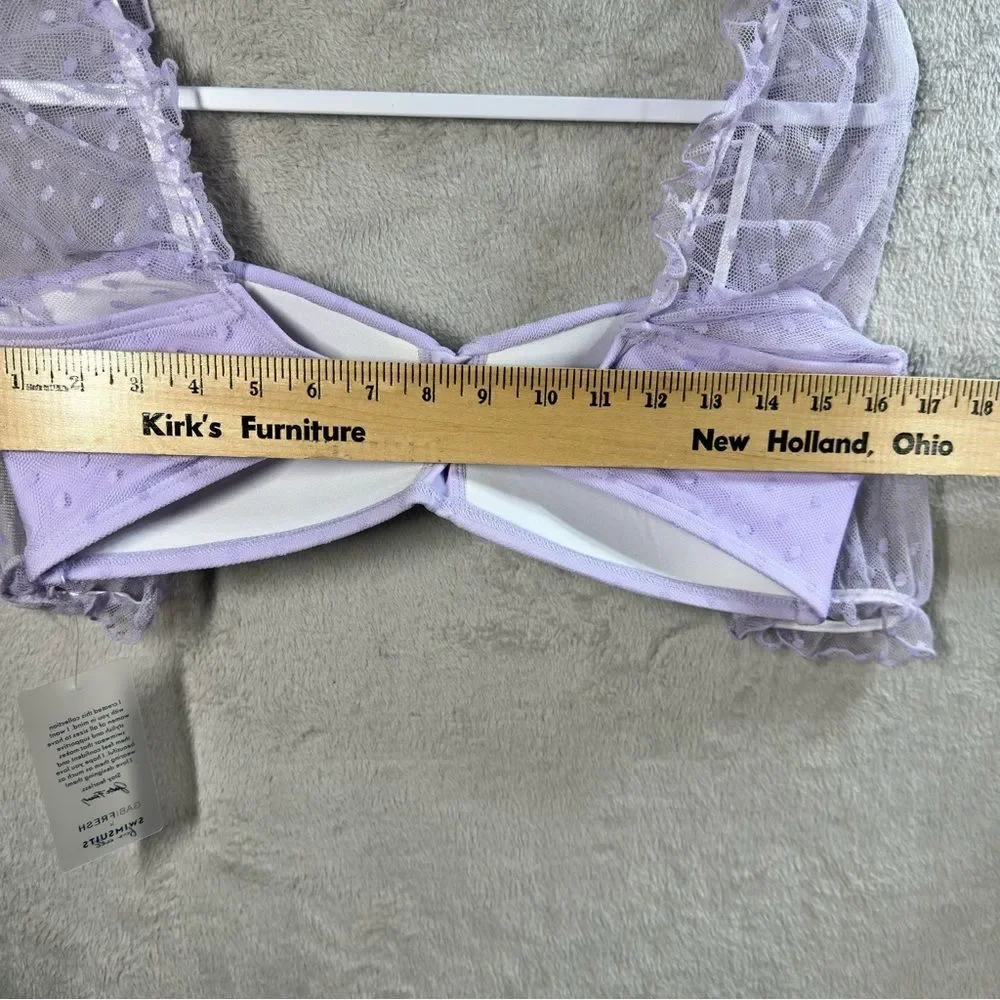 GabiFresh X Swimsuits for All Strapless Lavender Bikini Top Sz 12 D/DD Bottom 14